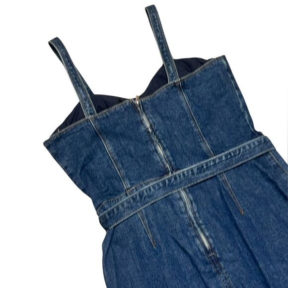 NWT women’s PAIGE X REVOLVE Giulia Denim Ariel Midi Dress with belt size 10 - Picture 7 of 12